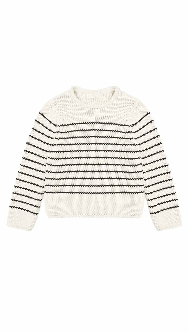 NEW RYLEE + CRU kids jacques sweater in black stripe